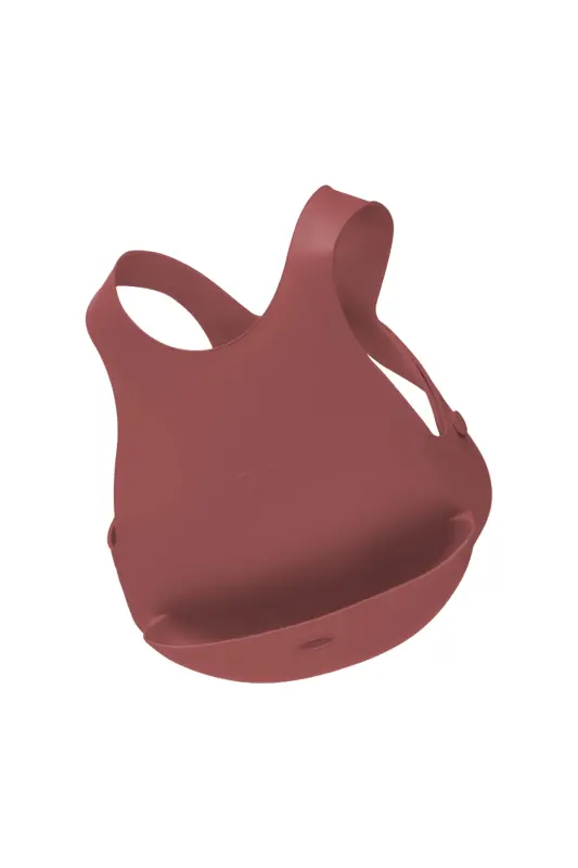 Silicone Baby Bib Burgundy - 1