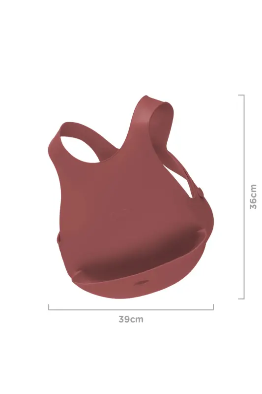 Silicone Baby Bib Burgundy - 2