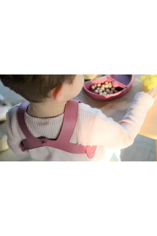 Silicone Baby Bib Burgundy - 3
