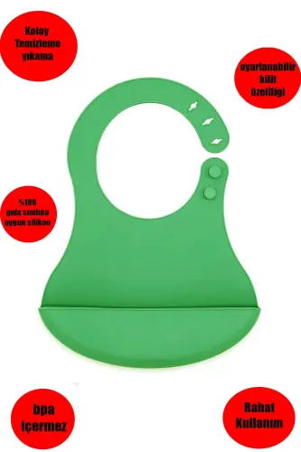 Silicone Baby Bib Green - VIPGROSS (1)