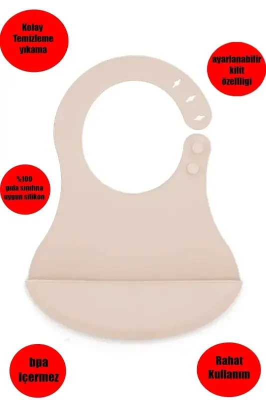 Silicone Baby Bib Pink - 1