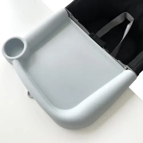 Silicone Baby Dining Tray Compatible with Inglesina Fast Table Chair & Other Hook-On High Chairs,Portable Clip-On Fast Table Chair Baby Tray, Dishwasher Safe & BPA Free (Upgraded Gray) - 1