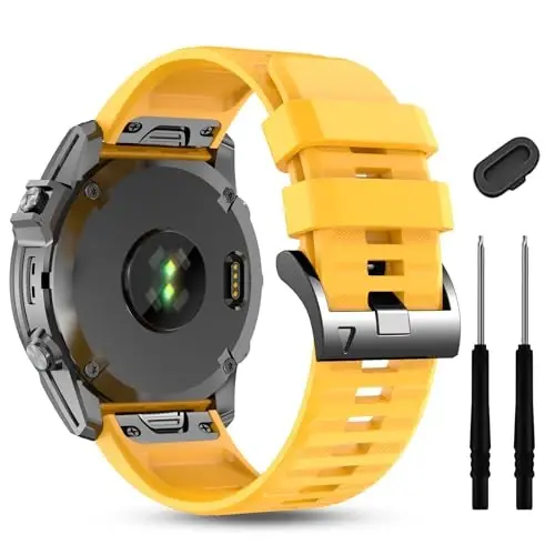Silicone Band for Garmin Enduro 3 2/Fenix 8 pro/tactix 8 AMOLED 51mm/Fenix 7X/6X pro sapphire solar/5X plus, 26mm Quickfit Sprot Watch Strap Replacement for Descent Mk2i/3i/epix Pro/quatix 8 51mm 