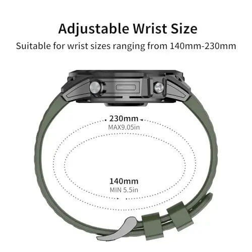 Silicone Band for Garmin Enduro 3 2/Fenix 8/tactix 8 AMOLED 51mm/Fenix 7X/6X, 26mm Quickfit Sprot Watch Strap Replacement for Fenix 7X pro sapphire solar/6X pro/5X/5X plus/epix Pro/Descent Mk2i - MDBBLBM (1)
