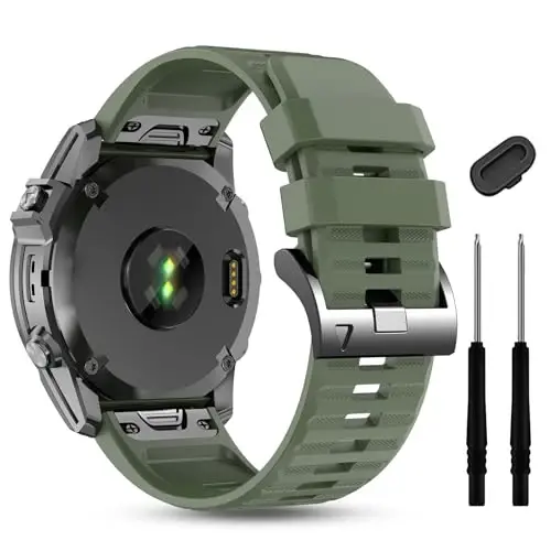 Silicone Band for Garmin Enduro 3 2/Fenix 8/tactix 8 AMOLED 51mm/Fenix 7X/6X, 26mm Quickfit Sprot Watch Strap Replacement for Fenix 7X pro sapphire solar/6X pro/5X/5X plus/epix Pro/Descent Mk2i 