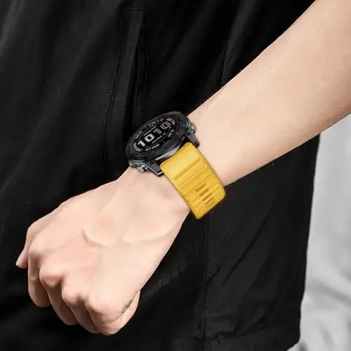 Silicone Band for Garmin Enduro 3 2/Fenix 8 pro/tactix 8 AMOLED 51mm/Fenix 7X/6X pro sapphire solar/5X plus, 26mm Quickfit Sprot Watch Strap Replacement for Descent Mk2i/3i/epix Pro/quatix 8 51mm - 4