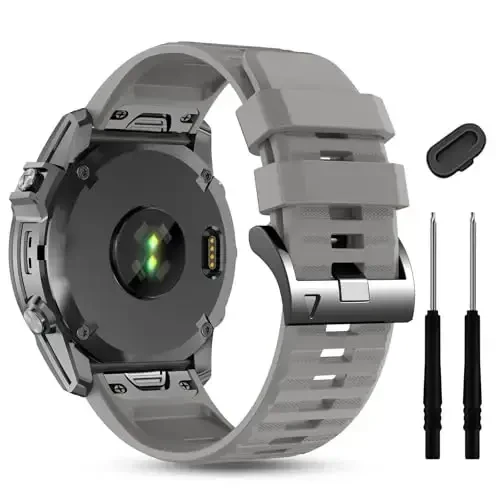 Silicone Band for Garmin Enduro 3 2/Fenix 8/tactix 8 AMOLED 51mm/Fenix 7X/6X, 26mm Quickfit Sprot Watch Strap Replacement for Fenix 7X pro sapphire solar/6X pro/5X/5X plus/epix Pro/Descent Mk2i - 1