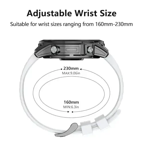 Silicone Band for Garmin Enduro 3 2/Fenix 8/tactix 8 AMOLED 51mm/Fenix 7X/6X, 26mm Quickfit Sprot Watch Strap Replacement for Fenix 7X pro sapphire solar/6X pro/5X/5X plus/epix Pro/Descent Mk2i - 2