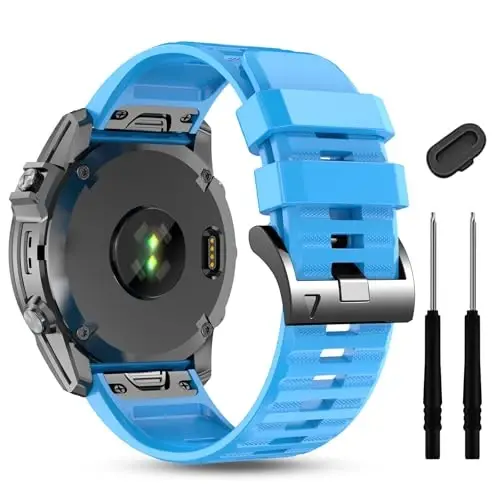Silicone Band for Garmin Enduro 3 2/Fenix 8/tactix 8 AMOLED 51mm/Fenix 7X/6X, 26mm Quickfit Sprot Watch Strap Replacement for Fenix 7X pro sapphire solar/6X pro/5X/5X plus/epix Pro/Descent Mk2i - 1