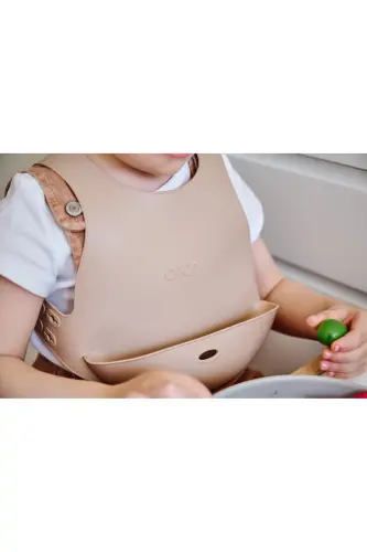 Silicone Bib Bubble Beige - 5