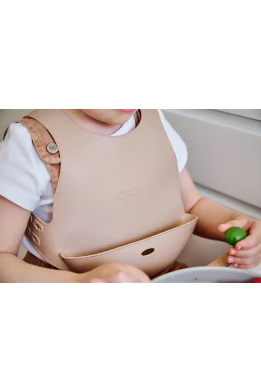 Silicone Bib Bubble Beige - 5