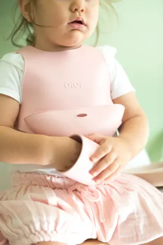 Silicone Bib - Pinky Pink - 3