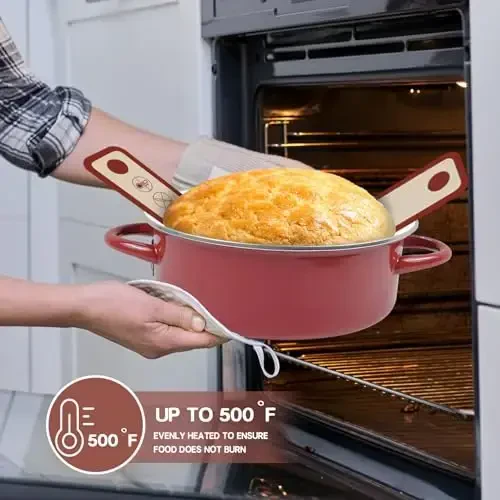 Silicone Bread Sling and Pastry Mat, 3 PCS Non-Stick & Easy Clean Reusable Silicone Bread Baking Mat with Long Handles, Easy to Transfer Sourdough Bread (Pastry Mat＆Oval and Round Bread Sling, Red) - 5