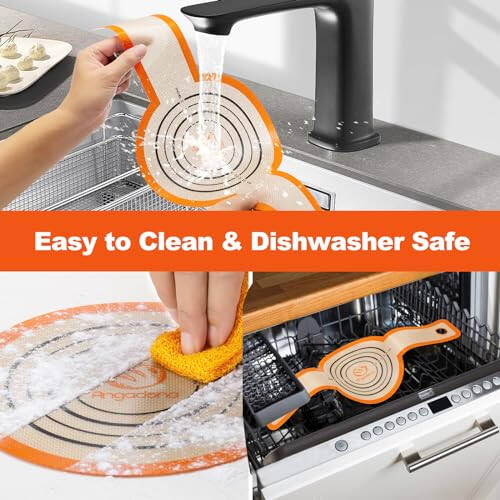 Silicone Bread Sling Dutch Oven - Best Japan Silicone. Non-Stick & Easy Clean Reusable Silicone Bread Baking Mat. With Extra Long Handles Bread Baking Sheet Liner, 2 Orange Set for Transferable Dough - 3