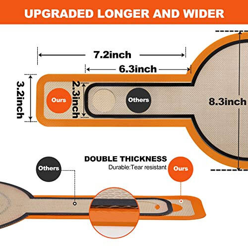 Silicone Bread Sling Dutch Oven - Best Japan Silicone. Non-Stick & Easy Clean Reusable Silicone Bread Baking Mat. With Extra Long Handles Bread Baking Sheet Liner, 2 Orange Set for Transferable Dough - 6