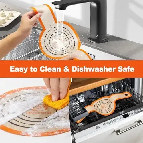Silicone Bread Sling Dutch Oven - Best Japan Silicone. Non-Stick & Easy Clean ReusableBread Baking Mat. With Extra Long Handles Bread Baking Sheet Liner, 1 Orange pcs for Transferable Dough - 5