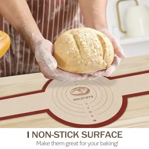 Silicone Bread Sling for Dutch Oven, 2 PCS Non-Stick & Easy Clean Reusable Silicone Baking Mat with Long Handles, Easy to Transfer Sourdough Bread - KOOLSTUFFS (1)