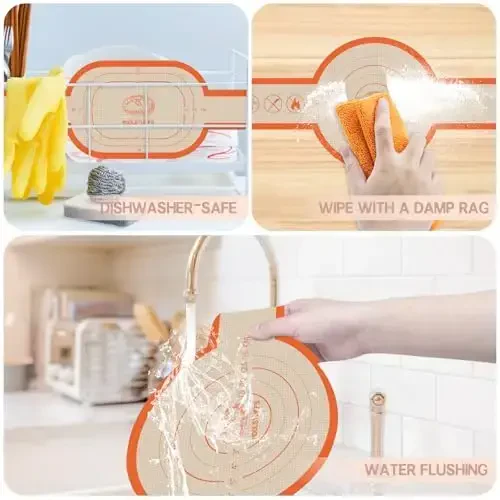 Silicone Bread Sling for Dutch Oven, 2 PCS Non-Stick & Easy Clean Reusable Silicone Baking Mat with Long Handles, Easy to Transfer Sourdough Bread Oval and Round - 3