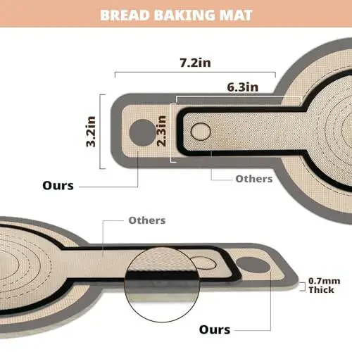 Silicone Bread Sling for Dutch Oven, 2 PCS Non-Stick & Easy Clean Reusable Silicone Bread Baking Mat with Long Handles, Easy to Transfer Sourdough Bread - 3