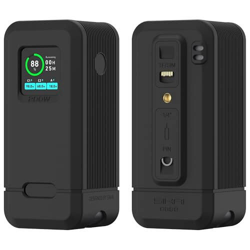 Silicone Case for Anker Prime Power Bank 20,000mAh 200W, 1/4-inch nut Hole, TF/SM Card Storage Reserved Only Compatible with Anker 200W Prime Power Bank Protective Cover Dustproof Soft (Black) - 1