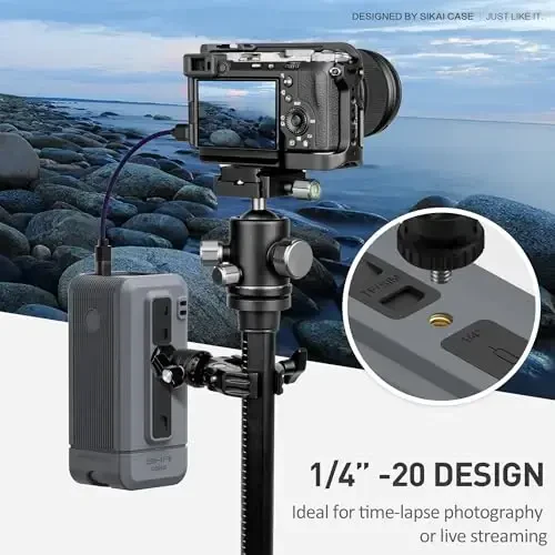 Silicone Case for Anker Prime Power Bank 20,000mAh 200W 1/4-inch nut hole, TF/SM card storage Reserved Only Compatible with Anker 200W Prime Power Bank Protective Cover Dustproof Soft (Gray) - 6