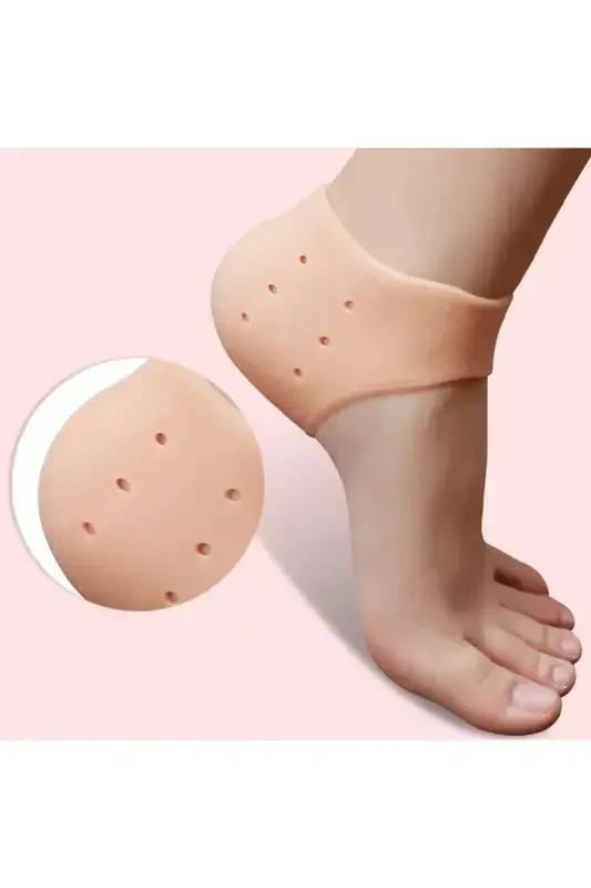 Silicone Heel Lining Heel Spur Crack Protector Heel Softener-Coffee - 1