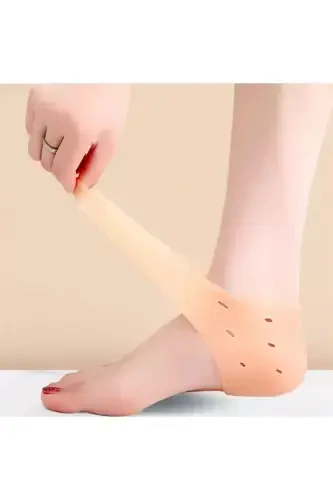 Silicone Heel Lining Heel Spur Crack Protector Heel Softener-Coffee - 3