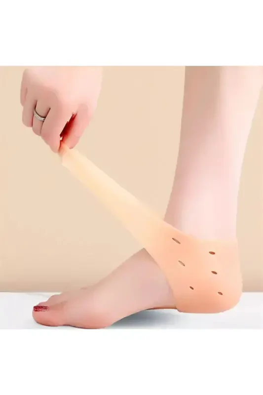 Silicone Heel Lining Heel Spur Crack Protector Heel Softener-Coffee - 3