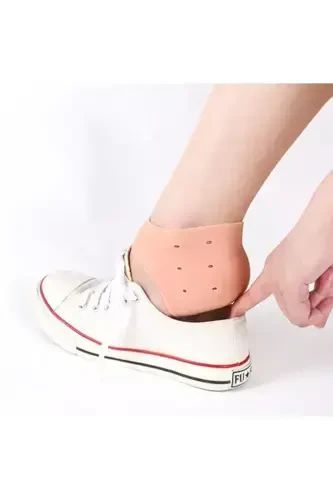Silicone Heel Lining Heel Spur Crack Protector Heel Softener-Coffee - 6