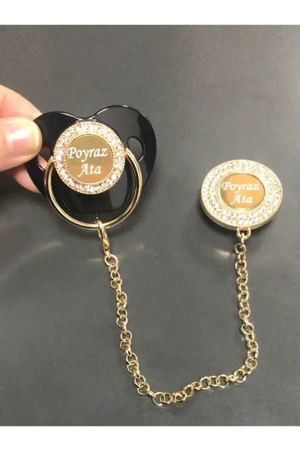 Silicone Pacifier & Chain Set (0-6 Months) - 1