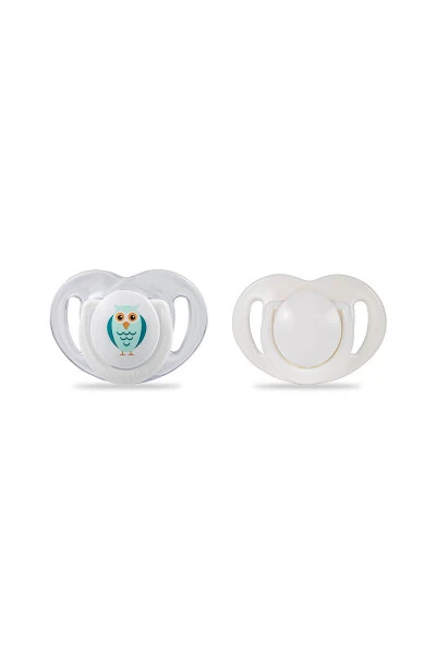 Silicone Pacifier White Owl 2 Pack 6 Months+ - MAMAJOO