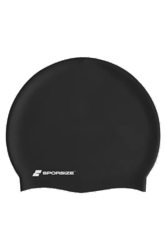 Silicone Swimming Cap - Deniz Ve Havuz Silikon Yüzücü Bonesi-Siyah - 1