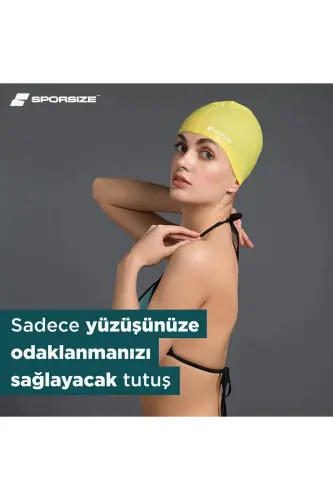 Silicone Swimming Cap - Deniz Ve Havuz Silikon Yüzücü Bonesi-Siyah - 3