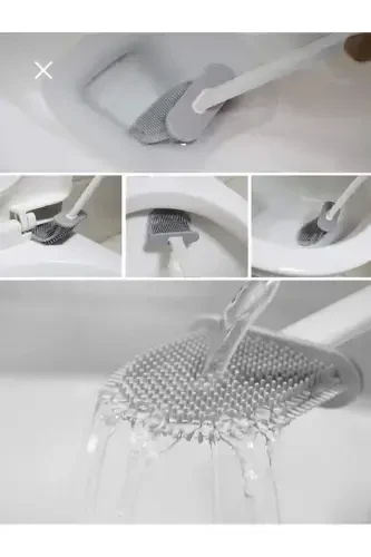 Silikon Banyo Tuvalet Klozet Fırçası ve Tutucu Set-Yeşil - 2