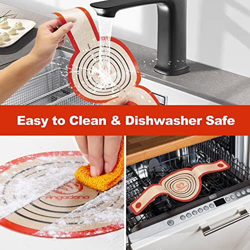 Silicone Bread Sling Dutch Oven - Best Japan Silicone. Non-Stick & Easy Clean Reusable Bread Baking Mat. With Extra Long Handles Bread Baking Sheet Liner, 2 Brown Set for Transferable Dough - 5