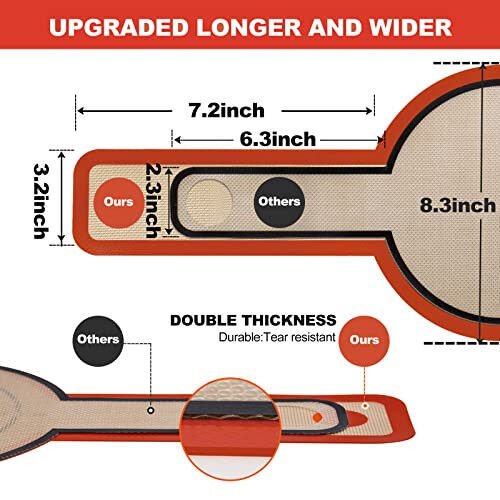 Silicone Bread Sling Dutch Oven - Best Japan Silicone Non-Stick & Easy Clean Reusable Baking Mat With Extra Long Handles, Baking Sheet Liner, 2 Brown Set for Transferable Dough - Angadona (1)