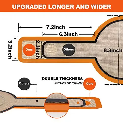 Silicone Bread Sling Dutch Oven - Best Japan Silicone Non-Stick & Easy Clean Reusable Baking Mat With Extra Long Handles, Baking Sheet Liner, 2 Orange Set for Transferable Dough - 6