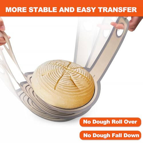 Silicone Bread Sling Dutch Oven - Best Japan Silicone. Non-Stick & Easy Clean Reusable Bread Baking Mat. With Extra Long Handles Bread Baking Sheet Liner, 2 Grey Set for Transferable Dough - 3