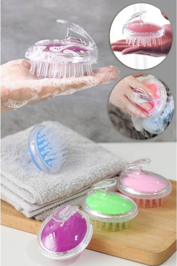 Silikon Kafa Masajı Saç Yıkama Fırçası Fırçası | Saç Derisine Masaj Yapan Şampuan Tarağı Duş Fırçası - 1