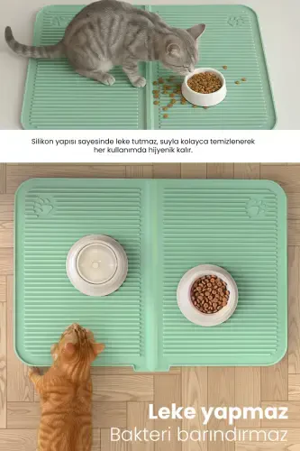 Silikon Mama va qum Mat havzali yuviladigan mushuklar hojatxonasi oldi mushuk qumi paspasi katta o'lchamli 40x60-yashil - 6