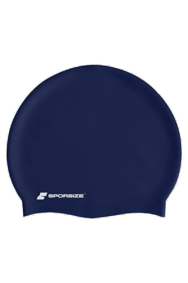 Silicone Swimming Cap - Deniz Ve Havuz Silikon Yüzücü Bonesi - Lacivert - 1