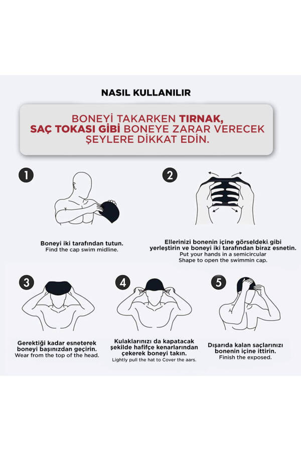 Silicone Swimming Cap - Deniz Ve Havuz Silikon Yüzücü Bonesi - Lacivert - 7