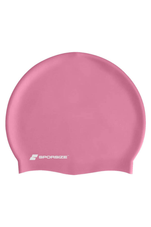 Silicone Swimming Cap - Deniz Ve Havuz Silikon Yüzücü Bonesi - Pudra - 1