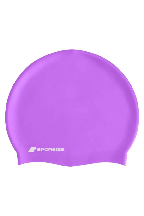 Silicone Swimming Cap - Deniz Ve Havuz Silikon Yüzücü Bonesi-Mor - 1
