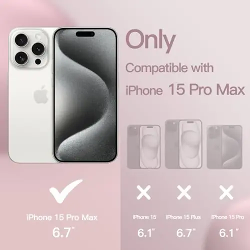 Силиконовый чехол JETech для iPhone 15 Pro Max 6.7 дюйма, шелковисто-мягкий защитный чехол для телефона по всему корпусу, ударопрочная накладка (Светло-розовый) - 2