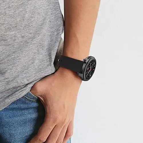 Силиконовый ремешок для мужских Fossil Gen 6/5E 44мм/Gen 5 Carlyle/Garrett/женских умных часов Julianna, 22мм регулируемый мягкий силиконовый спортивный ремешок для женщин и мужчин (черный) - 6