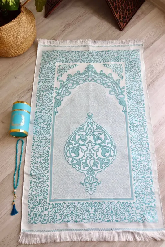 Silindr Qutili Seccade Va Tasbeh Serti S1040 Ko'k - 6