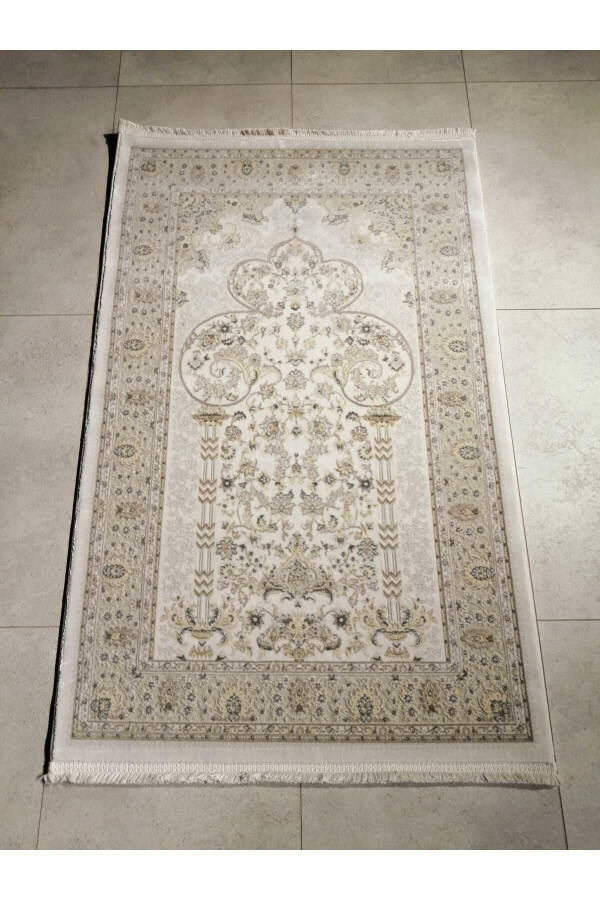 Silk Luxury Prayer Rug, Knit Acrylic, Silky Appearance, 78x125 cm - 1