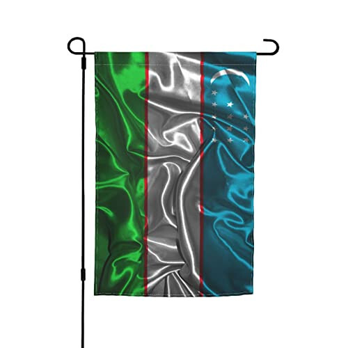 Silk Style Flag Of Uzbekistan Garden Flag 12x18 Inch Double Sided Outside Farmhouse Decor Banner Yard Welcome Flags - 1