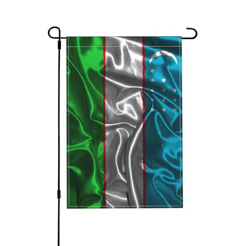 Silk Style Flag Of Uzbekistan Garden Flags For Outside 12x18 Inch Double Sided Garden Flag Home Lawn Decor Flag Holiday Seasonal Welcome Flags - 1